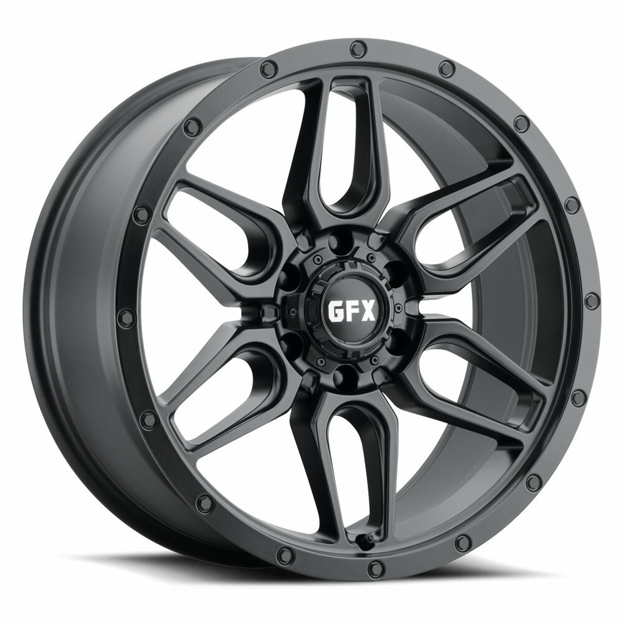 Set 4 17" Voxx G-FX TR-18 Matte Black Wheels 17x8.5 6x5.5 -6mm Rims For Toyota