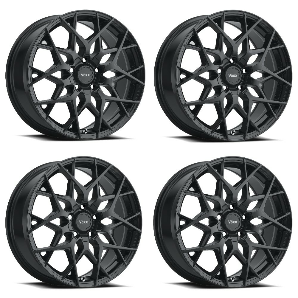 Set 4 18" Voxx Paso Matte Black Wheels 18x8 5x4.25 5x4.5 45mm Rims