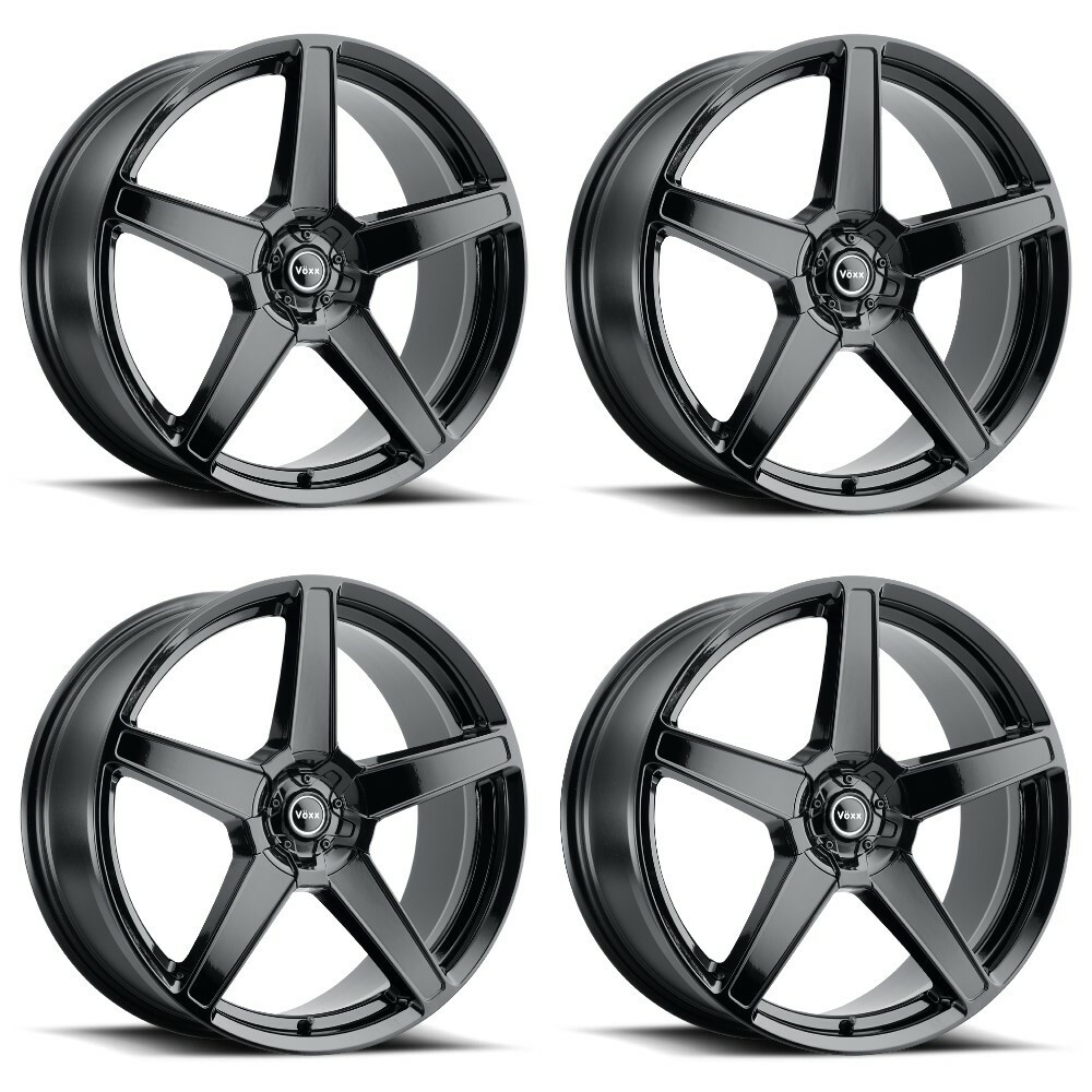 Set 4 18" Voxx MG5 Gloss Black Wheels 18x8 5x112 5x120 40mm Rims