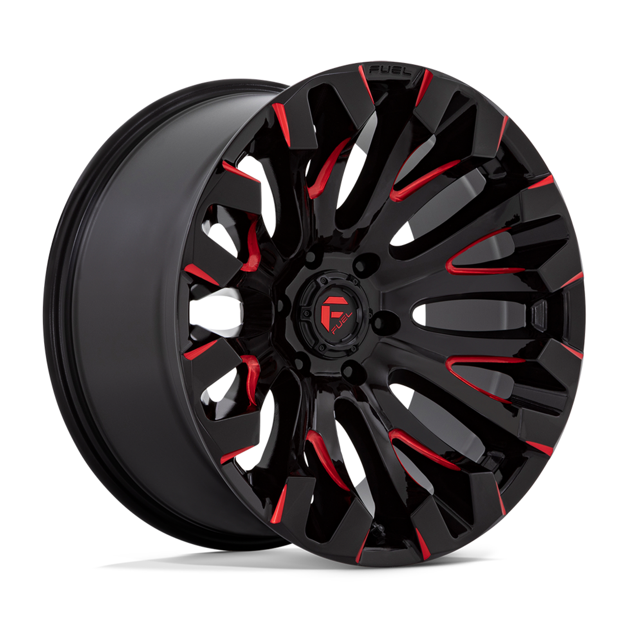 Fuel 1PC D829 Quake 20x9 5x5.5 Gloss Black Milled Red Tint Wheel 20" 1mm Rim