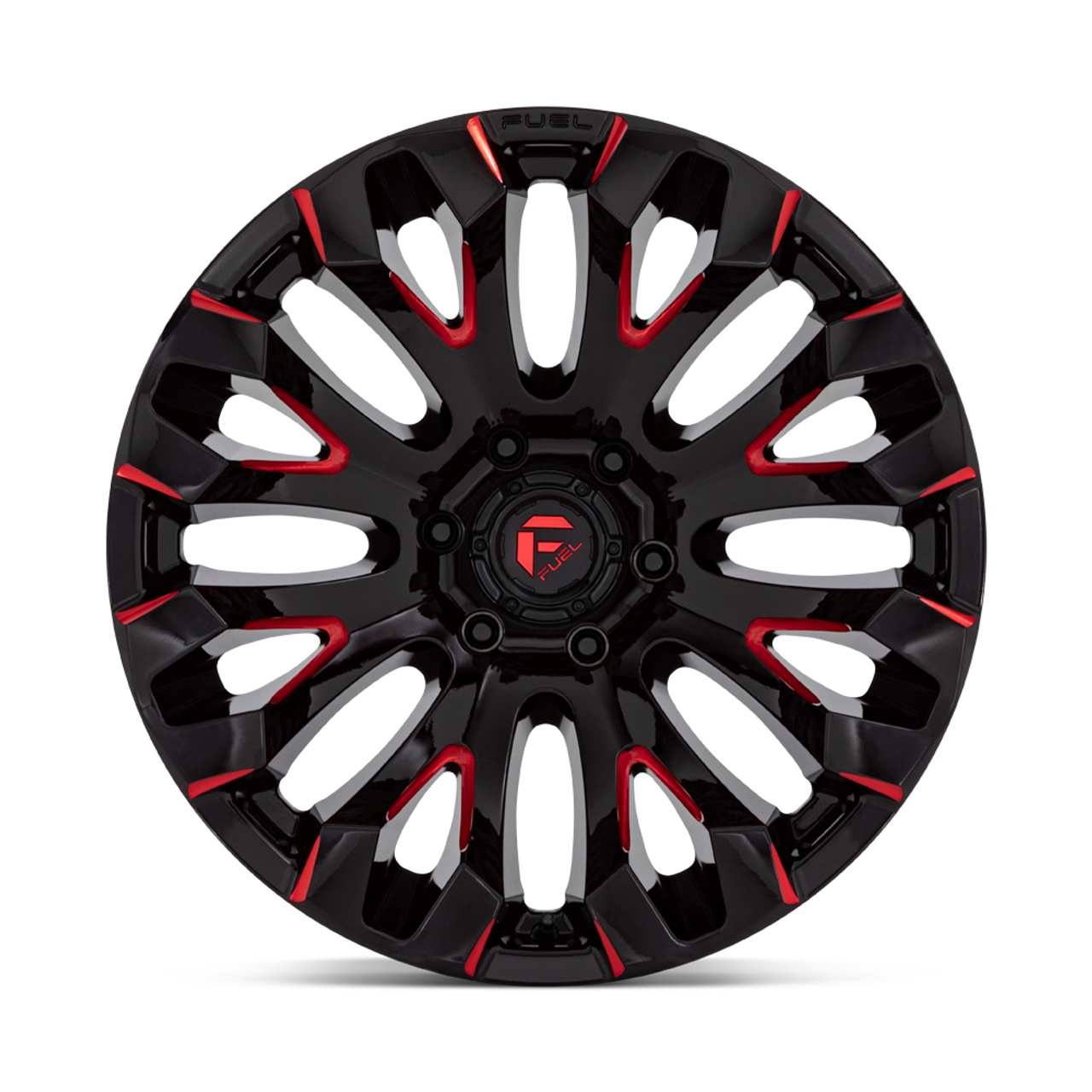 Fuel 1PC D829 Quake 20x9 5x5.5 Gloss Black Milled Red Tint Wheel 20" 1mm Rim