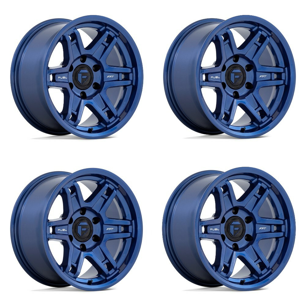 Set 4 Fuel D839 Slayer 20x9 6x120 Dark Blue Wheels 20" 1mm Rims