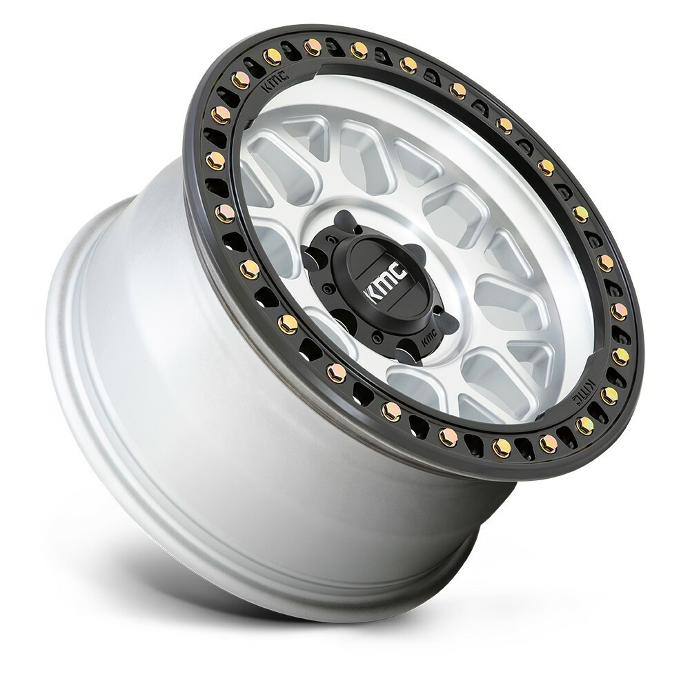 Set 4 KMC KM549 Grs 20x9 8x6.5 Machined With Satin Black Lip Wheels 20" 18mm