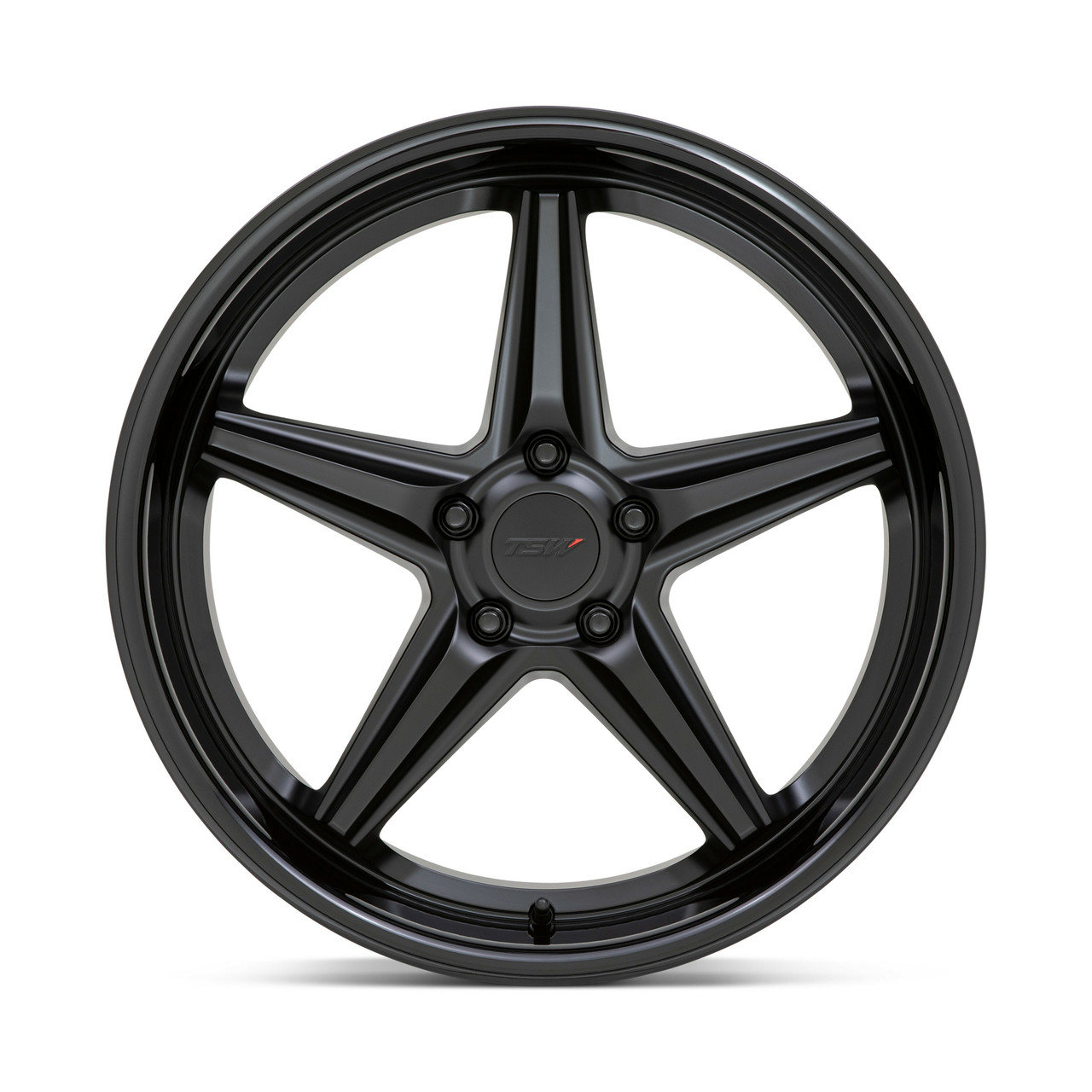 TSW Launch 20x8.5 5x115 Matte Black With Gloss Black Lip Wheel 20" 20mm Rim