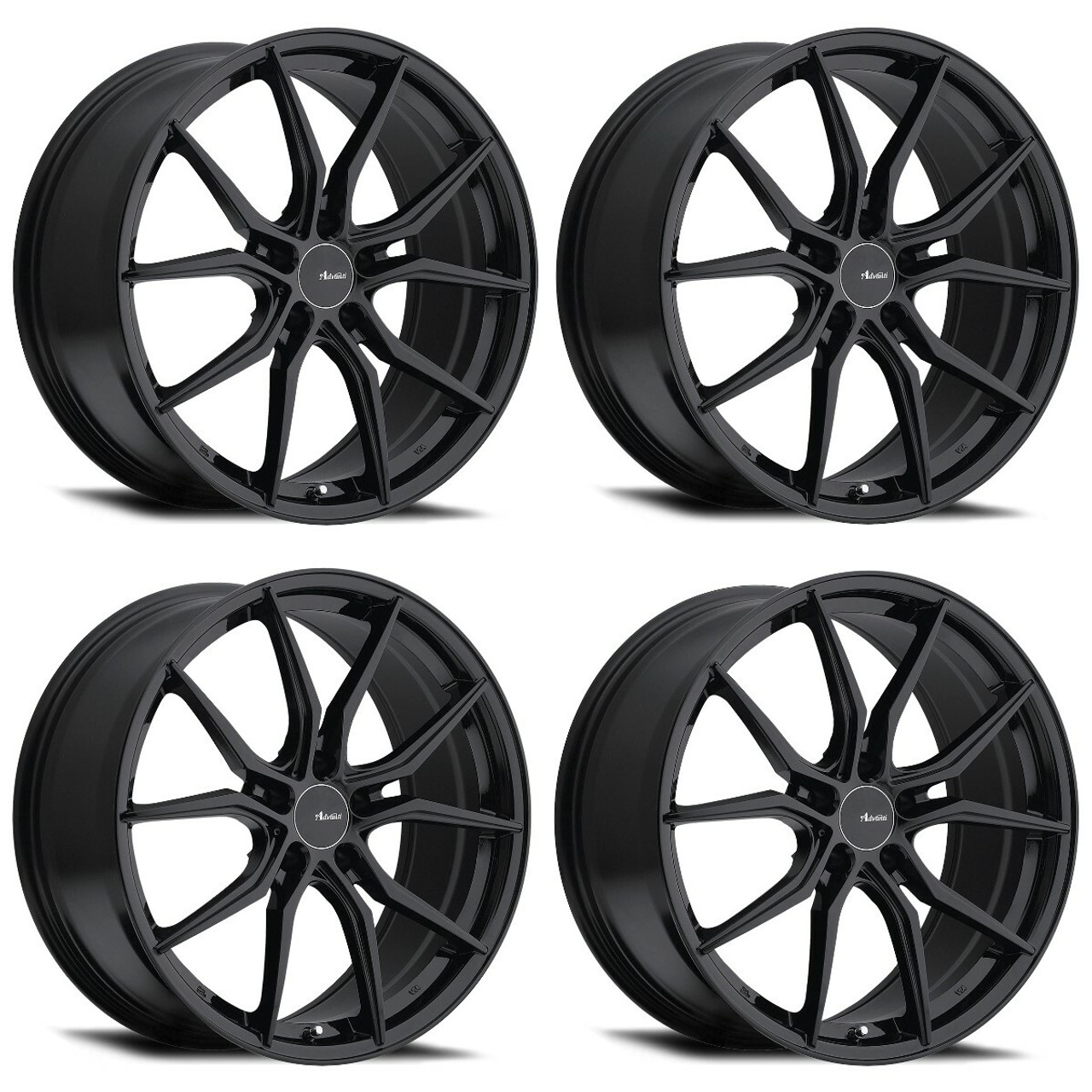 Set 4 17" Advanti Racing 80B Hybris 17x7.5 Matte Black Wheels 5x112 Rims +45mm