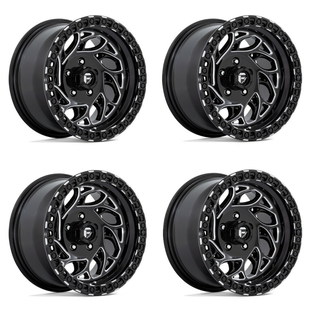Set 4 Fuel D840 Runner OR 15x8 5x5.5 Gloss Black Milled Wheels 15" -19mm