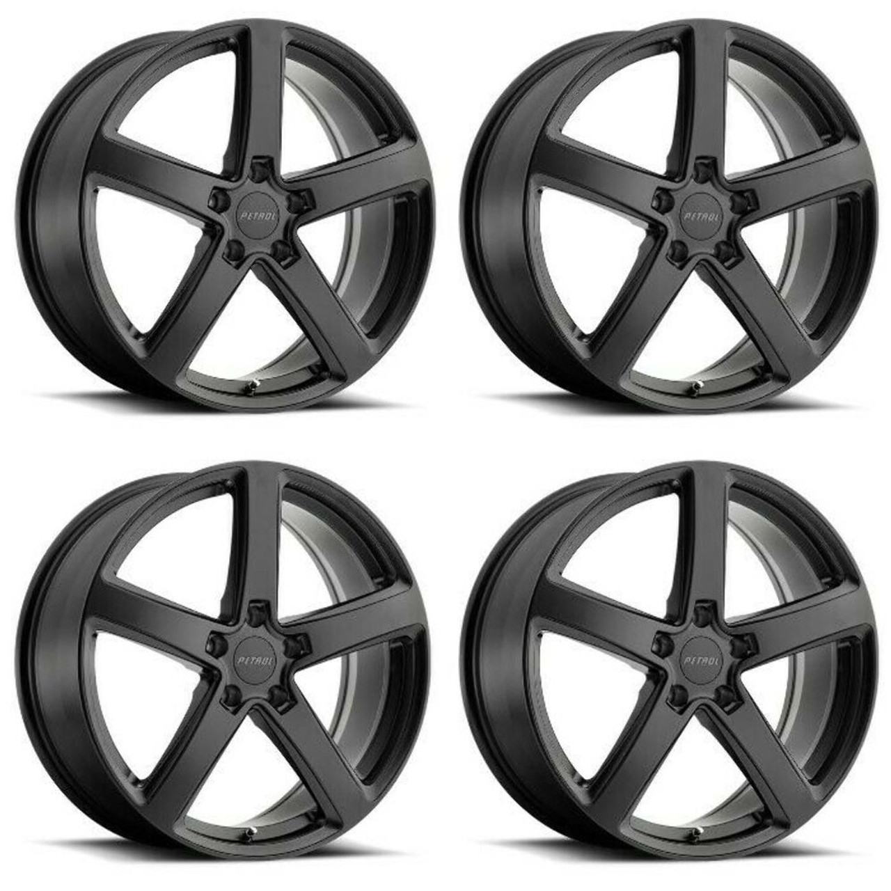 Set 4 Petrol P2A 17x8 5x120 Matte Black Wheels 17" 35mm Rims