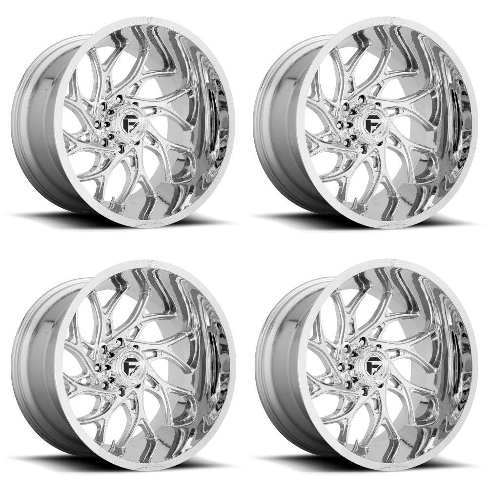 Set 4 Fuel D740 Runner 20x9 6x5.5 Chrome Wheels 20" 1mm Rims