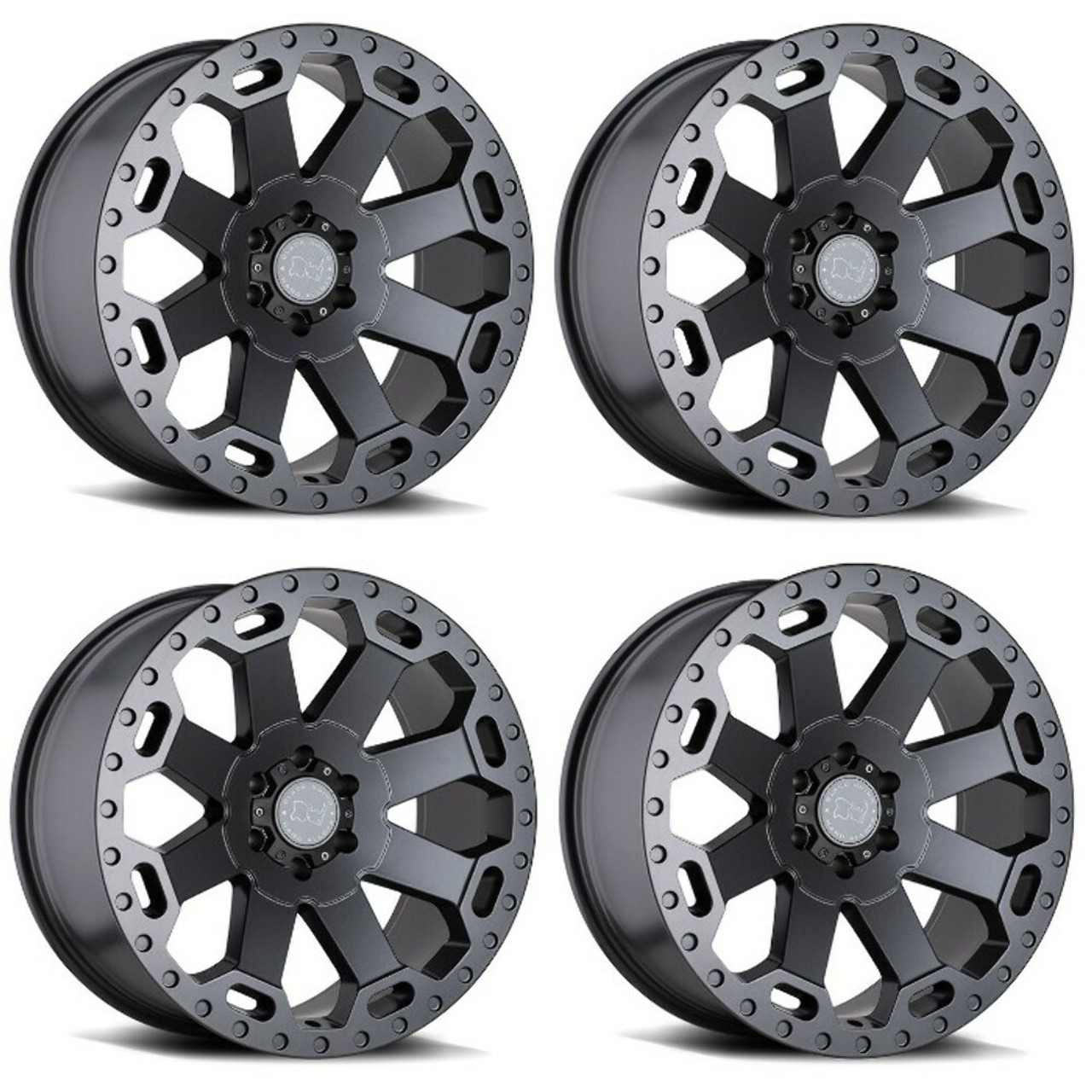 Set 4 17" Black Rhino Warlord 17x9 5x5.5 0mm Matte Gunmetal Wheels Truck Rims