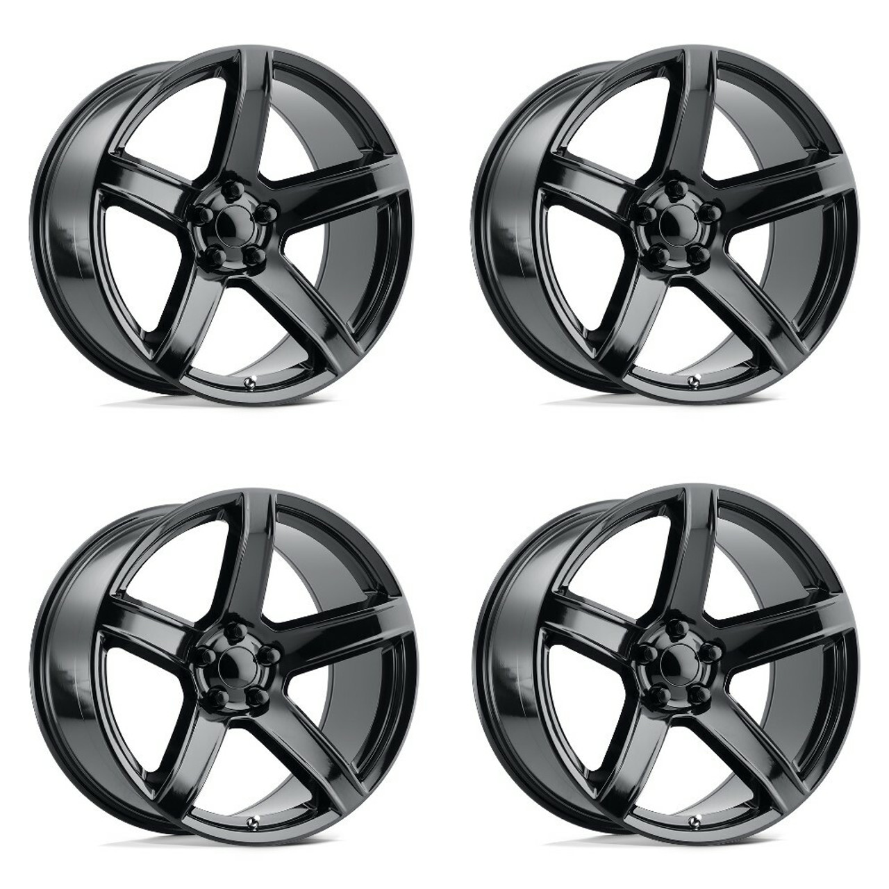 Set 4 Performance Replicas PR209 20x10.5 5x115 Gloss Black Wheels 20" 22mm Rims