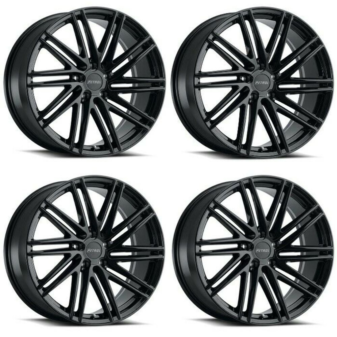 Set 4 Petrol P1C 20x8.5 5x4.5 Gloss Black Wheels 20" 40mm Rims