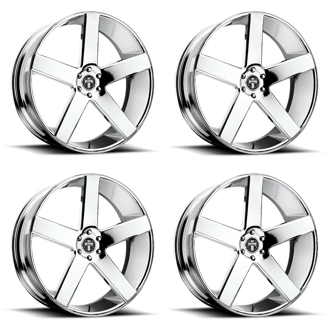 Set 4 DUB S115 Baller 22x8.5 5x4.5 Chrome Plated Wheels 22" 38mm Rims