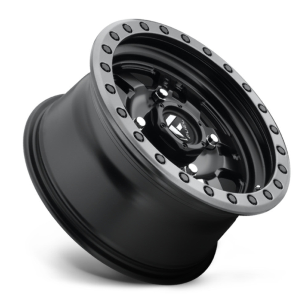Set 4 14" Fuel UTV D557 Anza 14x7 4x110 13mm Matte Black Gunmetal Ring Wheels