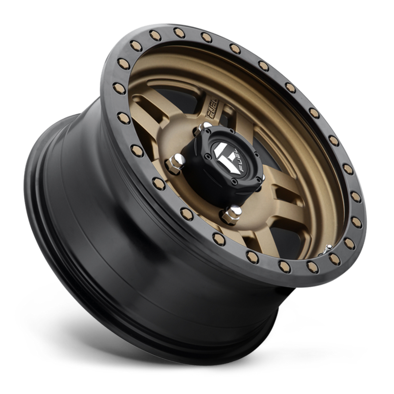 Set 4 14" Fuel UTV D583 Anza 4+3 14x7 4x156 Bronze Black Bead Ring Wheels 13mm