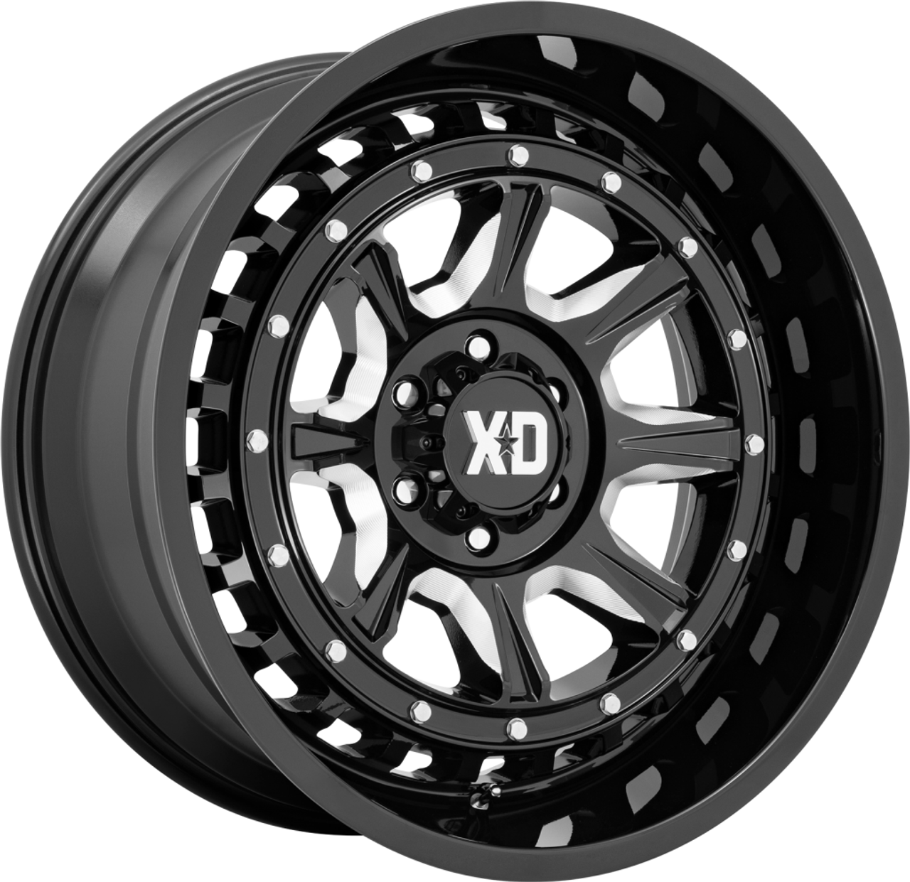 XD XD866 Outlander 20x10 8x6.5 Gloss Black Milled Wheel 20" -18mm Rim
