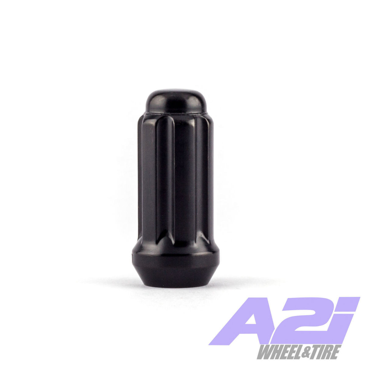 Set 24 14mm x 2.0 Spline Truck Lug Nut Black Ford Fitment W1042STB Coarse