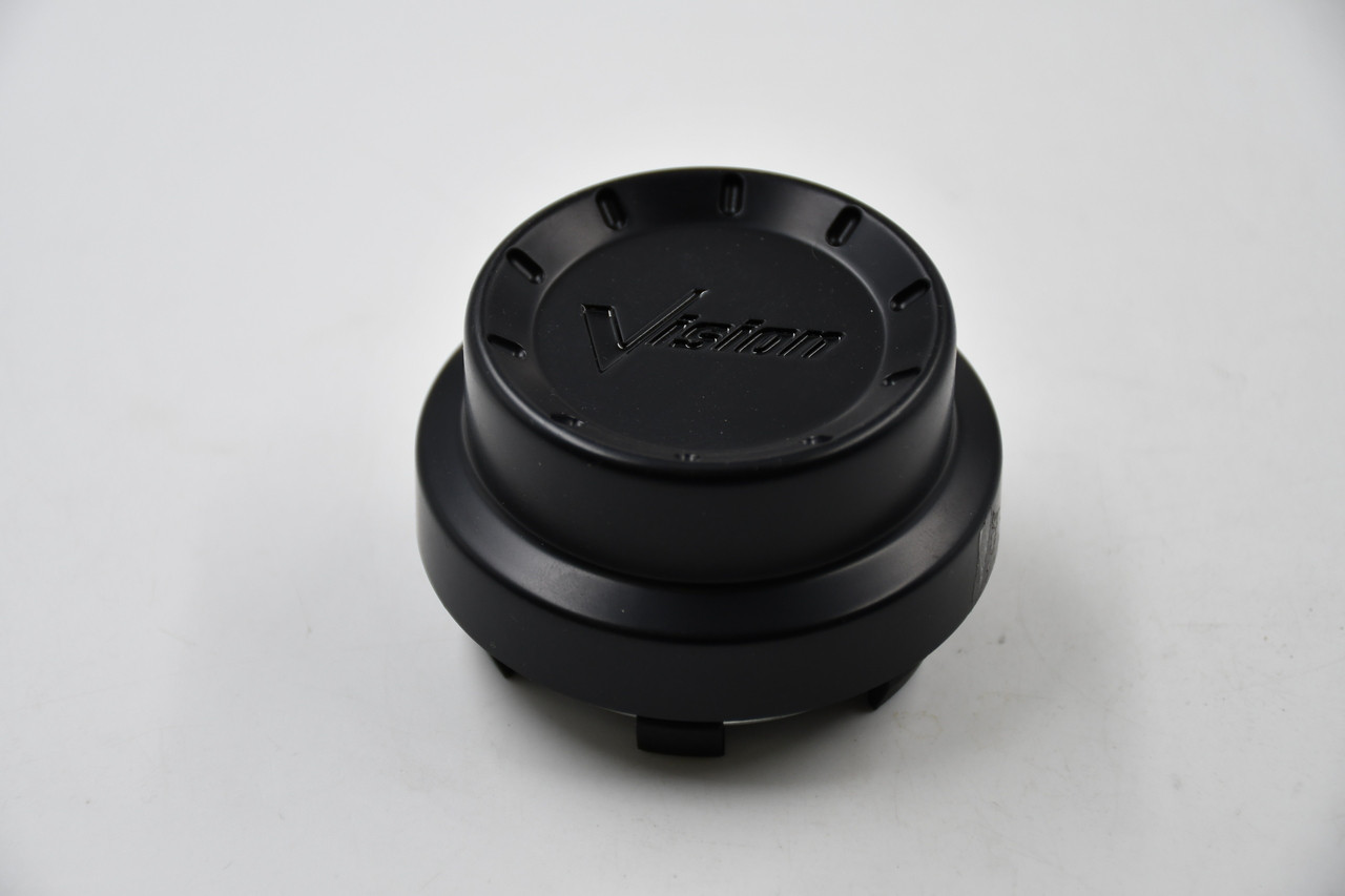 Vision Wheels Matte Black w/ Gloss Black Logo Wheel Center Cap Hub Cap C425MB-CAP 2.75" Snap In