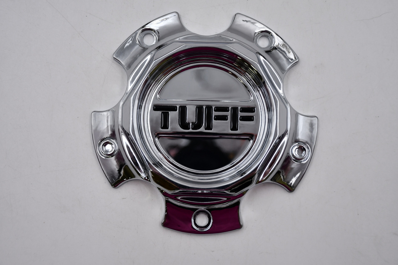 TUFF A.T. Wheels Chrome w/ Black Logo Wheel Center Cap Hub Cap CCTFFB5127C 5.125" 5 Lug