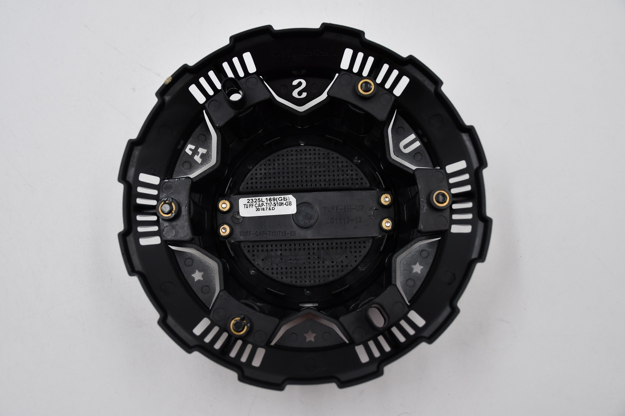 TUFF A.T. Wheels Gloss Black w/ Chrome Logo Wheel Center Cap Hub Cap CCT17512740GB 6.9375"