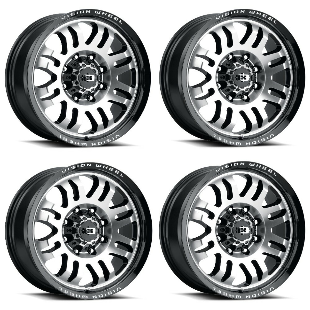 Set 4 20" Vision 409 Inferno Gloss Black Machined 6x4.5 Wheels 12mm Rims