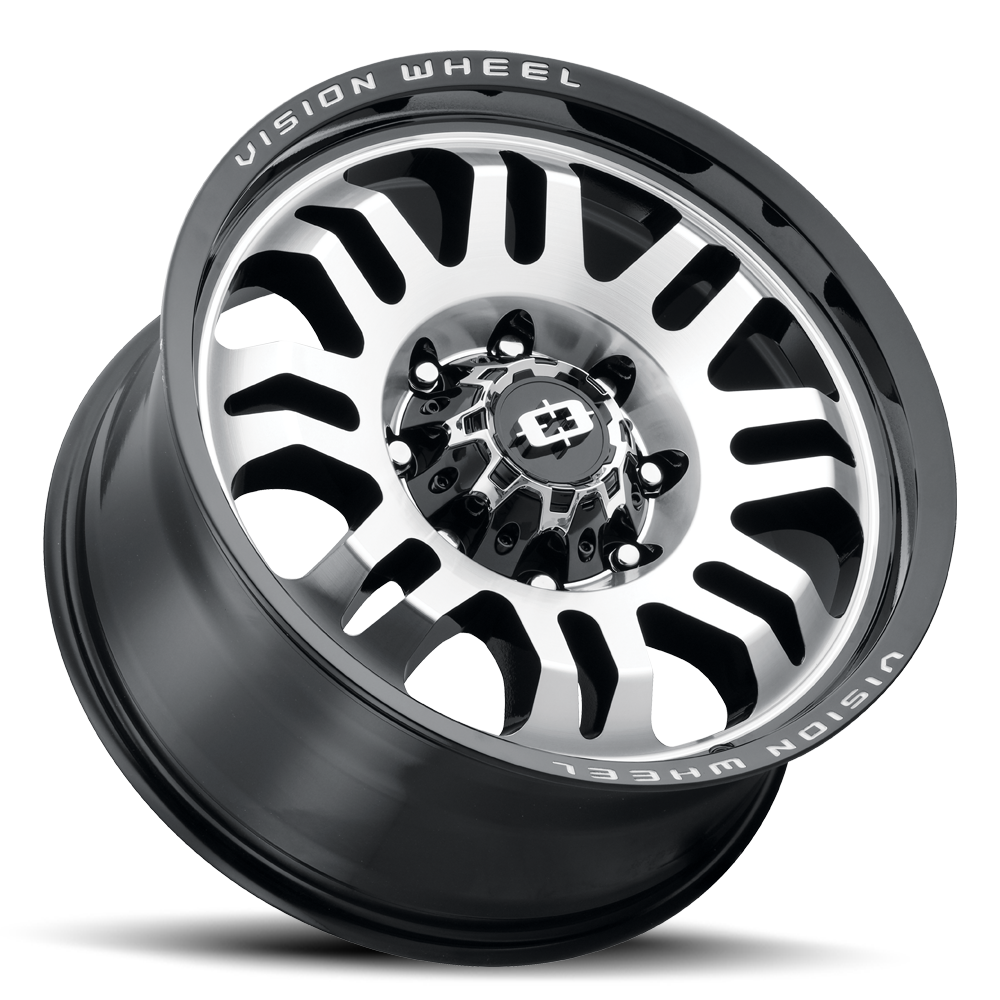 Set 4 18" Vision 409 Inferno Gloss Black Machined Face 18x9 Wheels 8x6.5 (8x165.1) 12mm Rims
