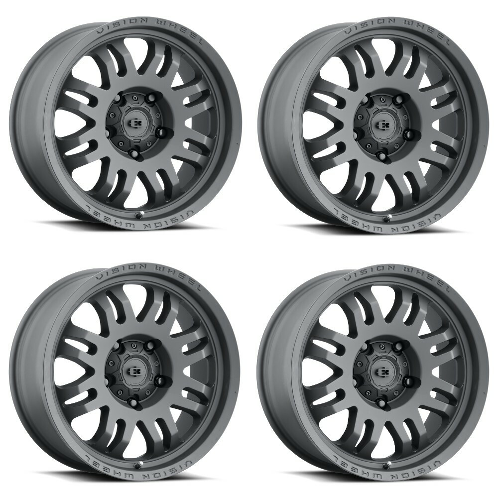 Set 4 18" Vision 409 Inferno Satin Black 18x9 Wheels 8x180 12mm Rims