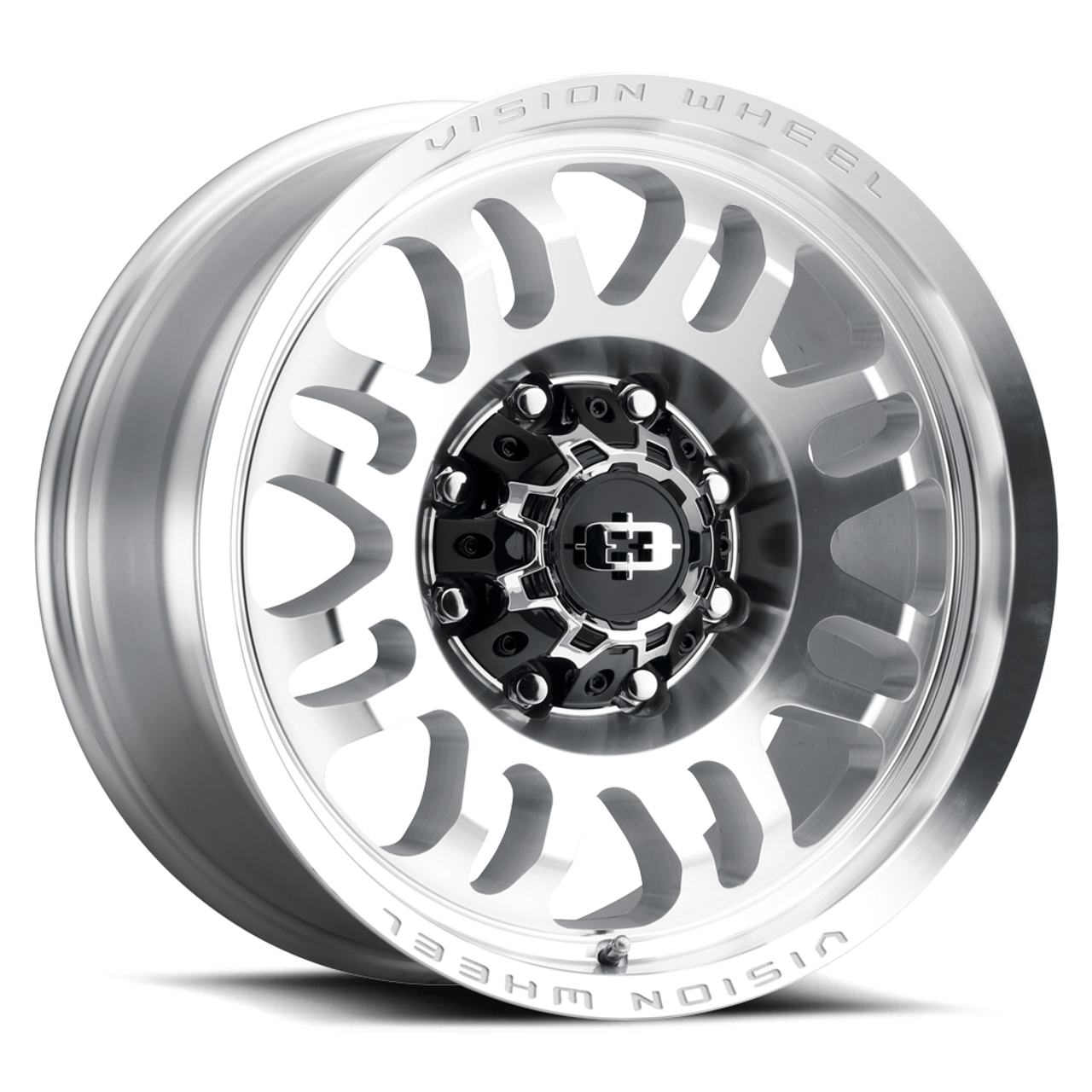 18" Vision 409 Inferno Milled Machine Face 6x5.5 Wheel 12mm For Chevy GMC Ram