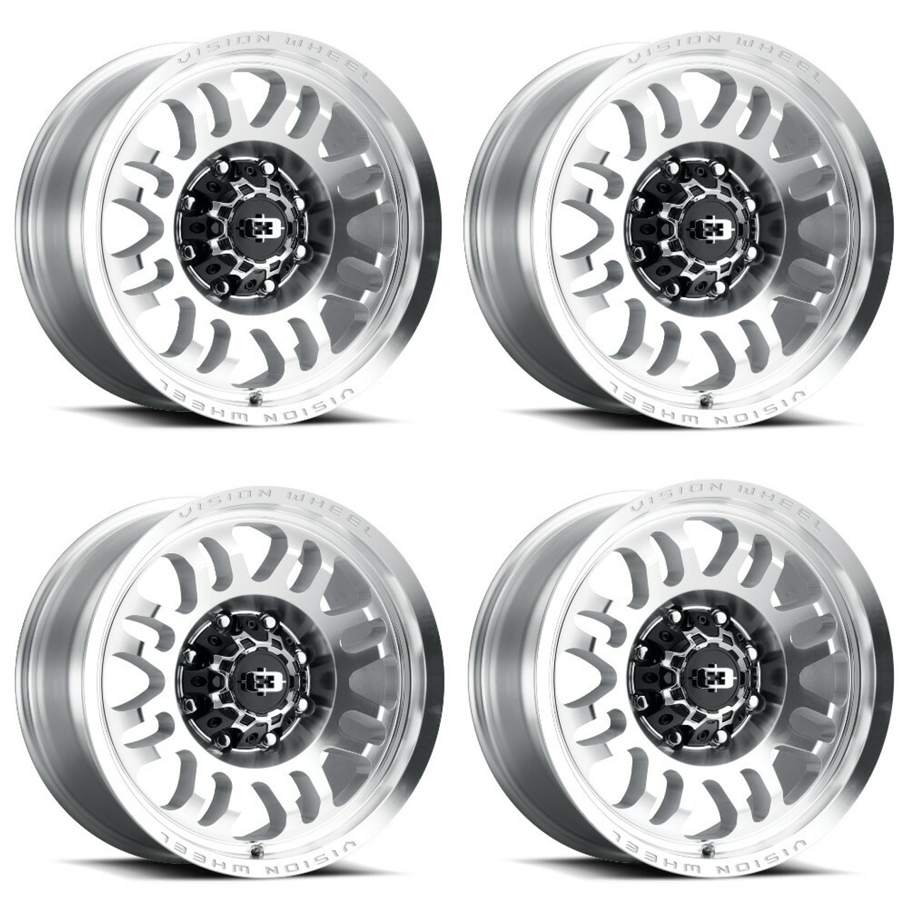 Set 4 18" Vision 409 Inferno Milled Machine 6x5.5 Wheels -18mm For Chevy GMC Ram