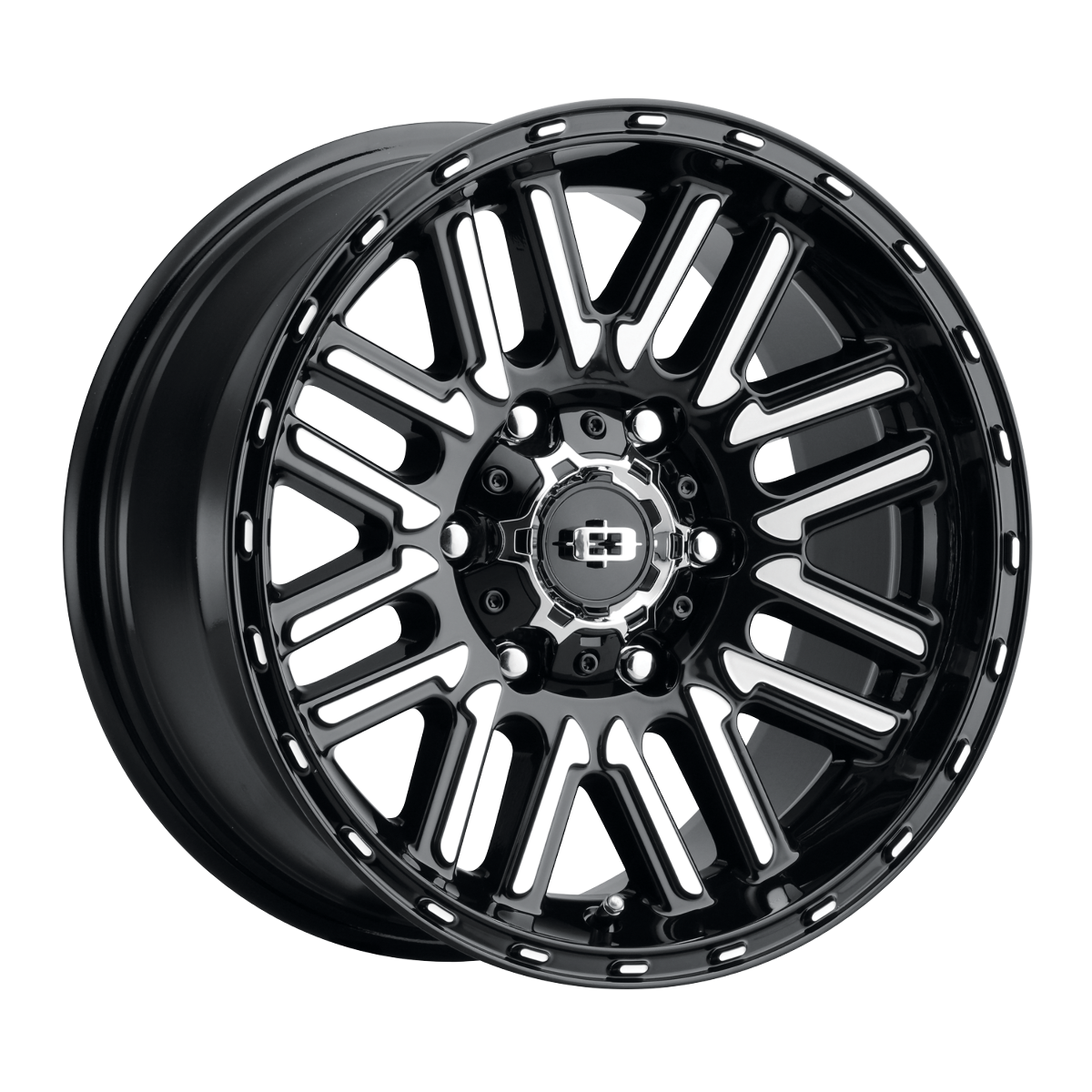 Set 4 17" Vision Off Road 348 Nexus Gloss Black Machined 5x5.5 Wheels 18mm Rims