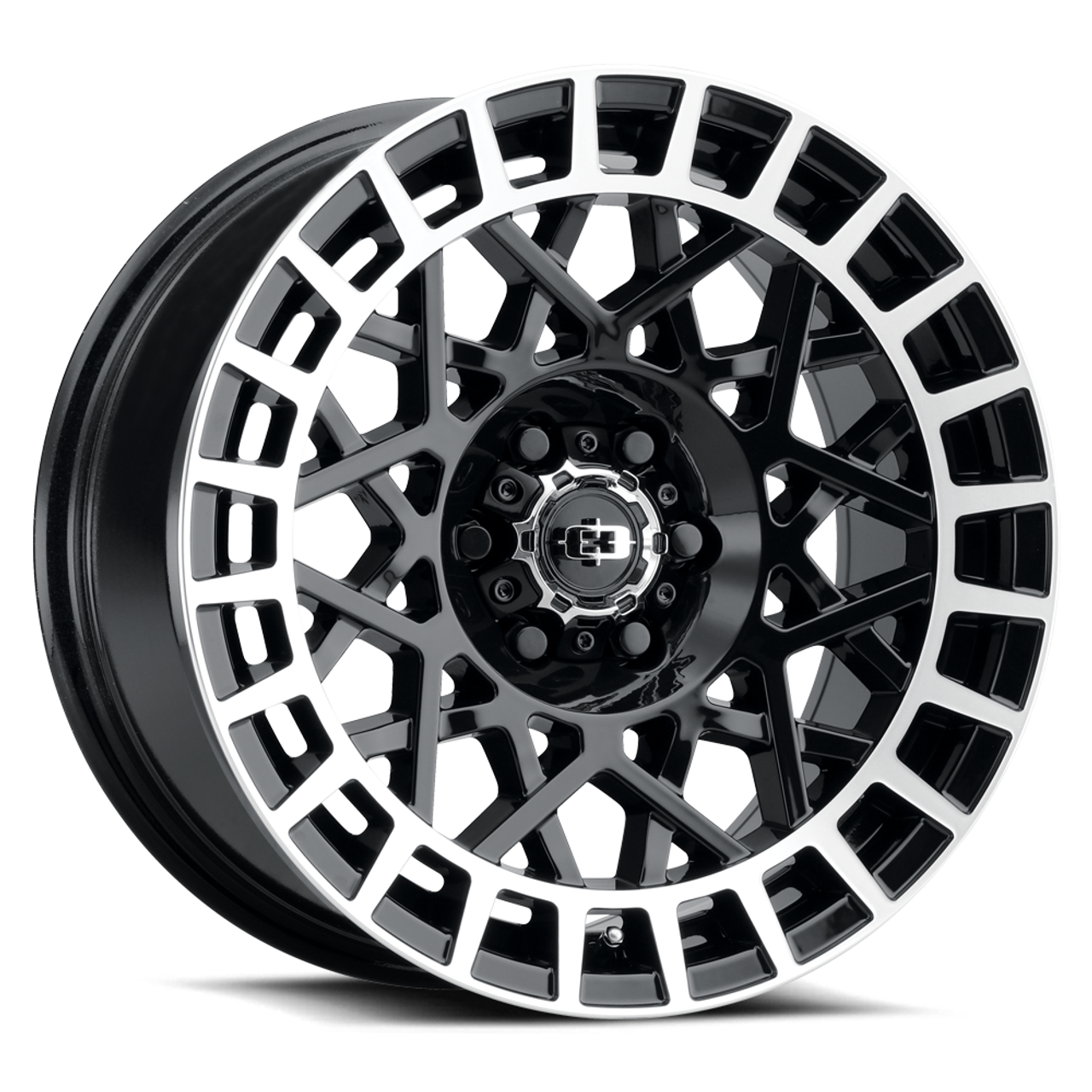 18" Vision 349 Savage Gloss Black Machined Lip 6x135 Wheel 12mm For Ford Lincoln