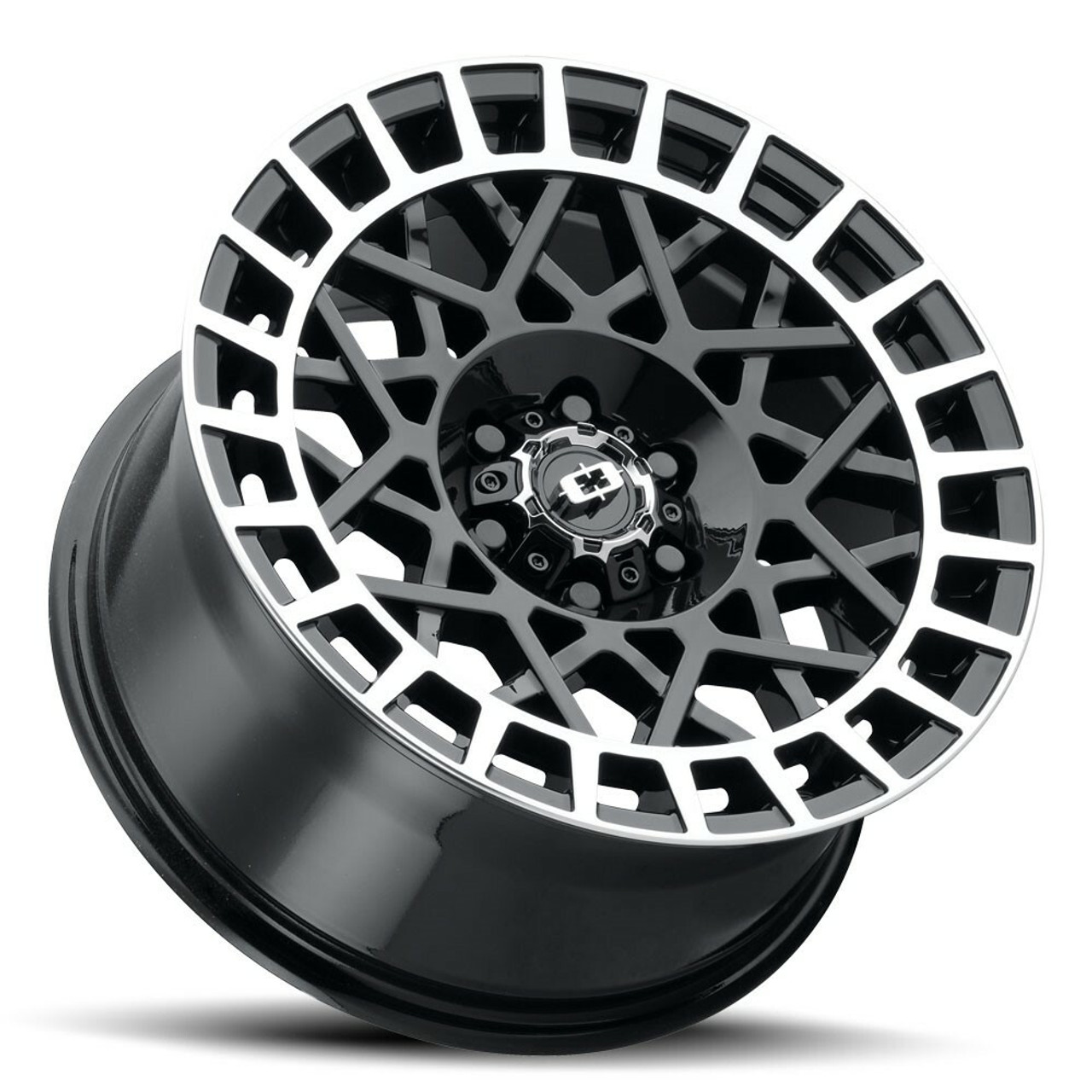 18" Vision 349 Savage Gloss Black Machined Lip 5x4.5 Wheel 40mm Rim