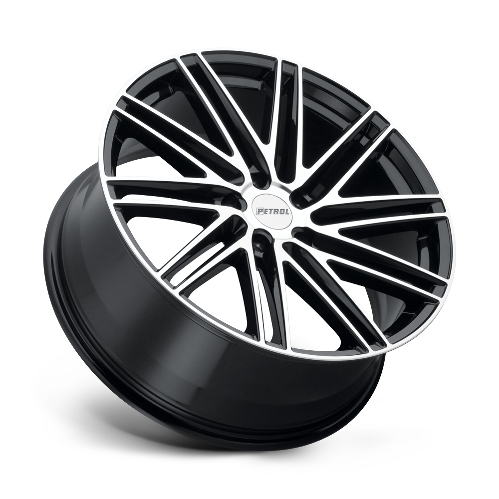 19" Petrol P1C 19x8 5x4.25 40mm Gloss Black W/ Machined Face Wheel Sedan Car Rim