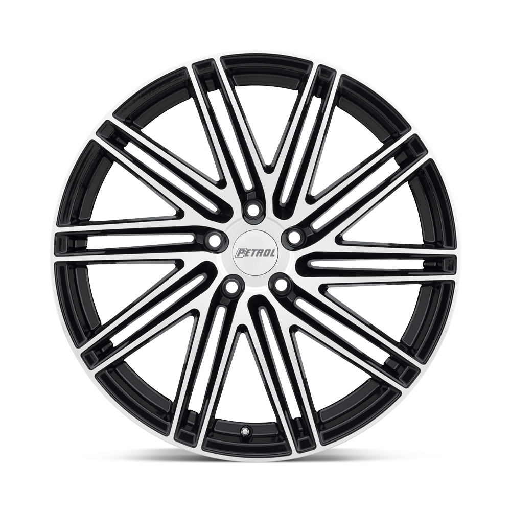 19" Petrol P1C 19x8 5x4.25 40mm Gloss Black W/ Machined Face Wheel Sedan Car Rim