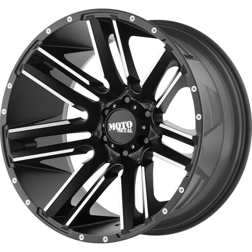 Set 4 Moto Metal MO978 Razor 20x9 8x180 Satin Black Machined Wheels 20" 18mm Rim