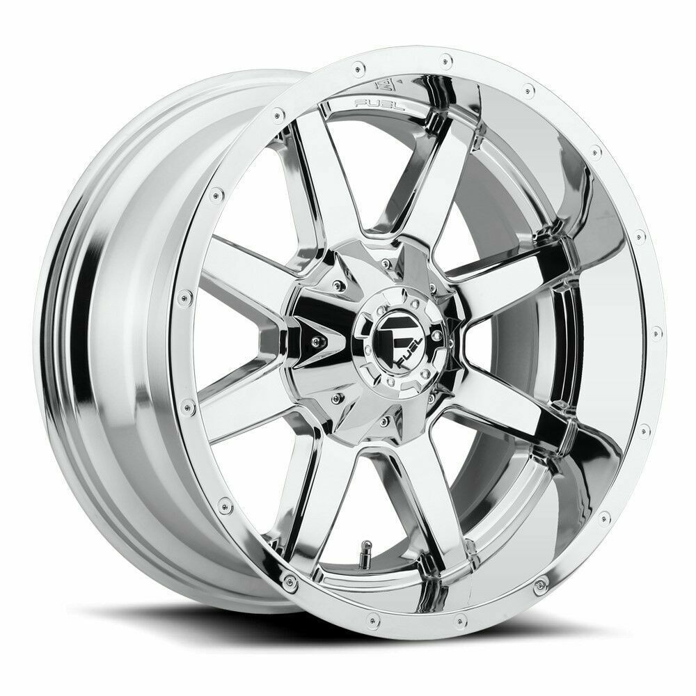 Set 4 Fuel D536 Maverick 22x10 6x135 6x5.5 Chrome Plated Wheels 22" 10mm