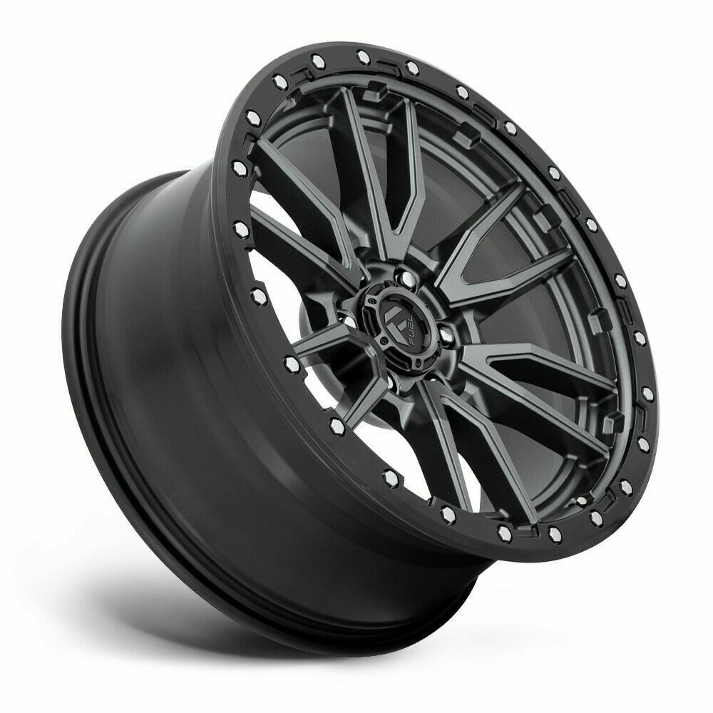 Set 4 Fuel  D680 Rebel 18x9 5x5 Matte Gun Metal Black Bead Ring Wheels 18" 20mm