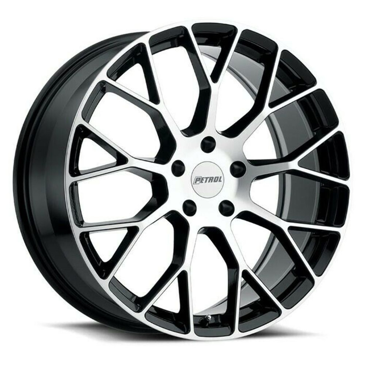 Set 4 Petrol P2B 19x8 5x112 Gloss Black W/ Machined Face Wheels 19" 40mm Rims