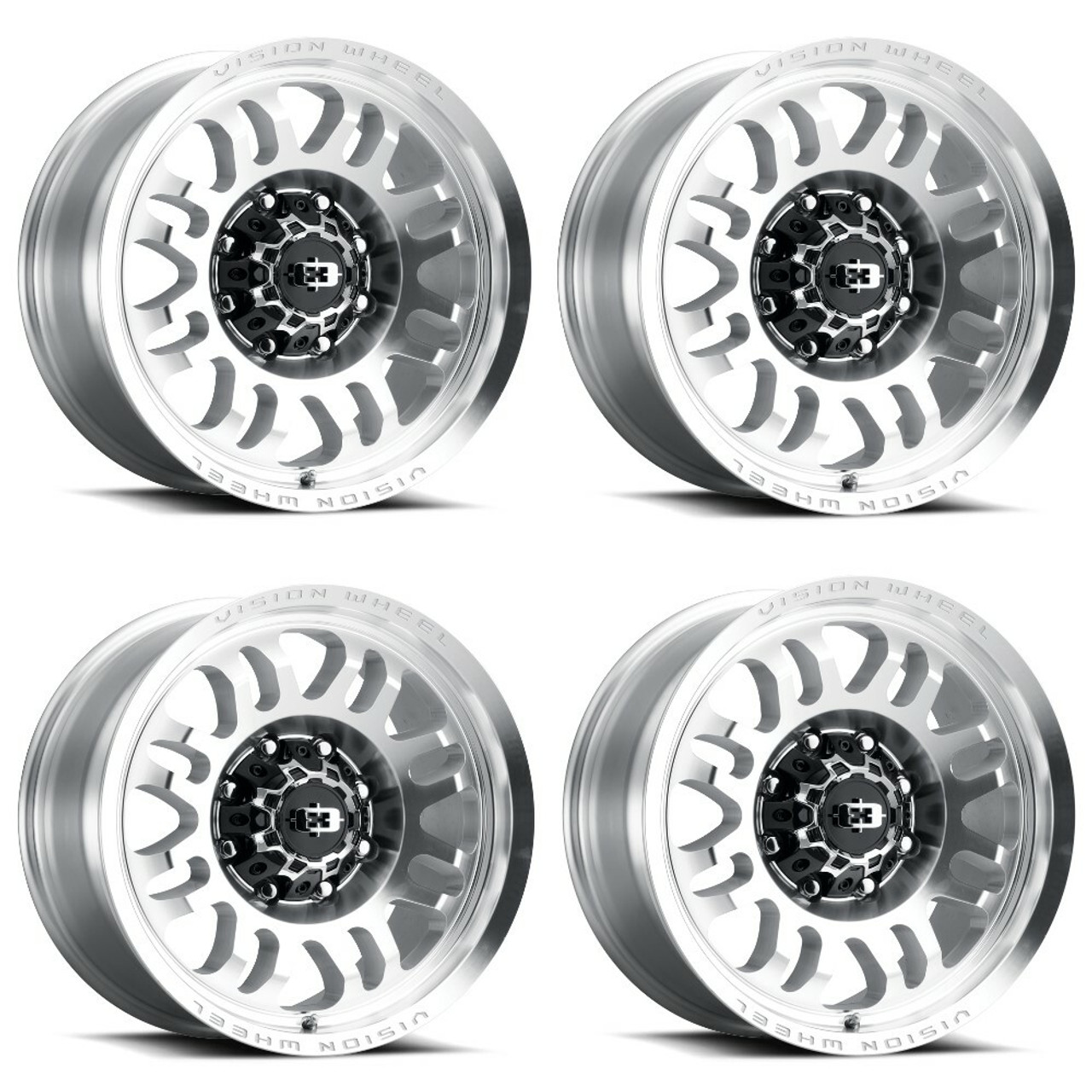 Set 4 17" Vision 409 Inferno Milled Machine 5x150 Wheels 0mm Rims For Toyota