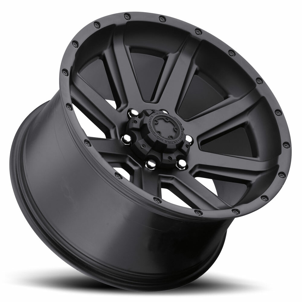 18" Ultra 195SB Crusher 18X8.5 6x135 Satin Black & Satin Clear Coat Wheel 25mm