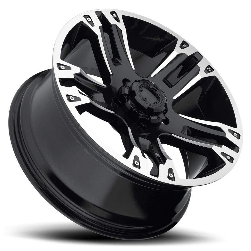 Set 4 16" Ultra 235B Maverick Gloss Black Diamond Cut 16x8 Wheels 5x4.5 10mm Rims
