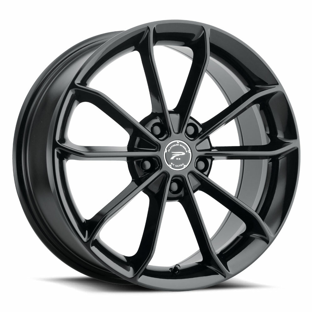 Set 4 16" Platinum 457BK Revelation  16x7 Wheels 5x4.50 +40mm