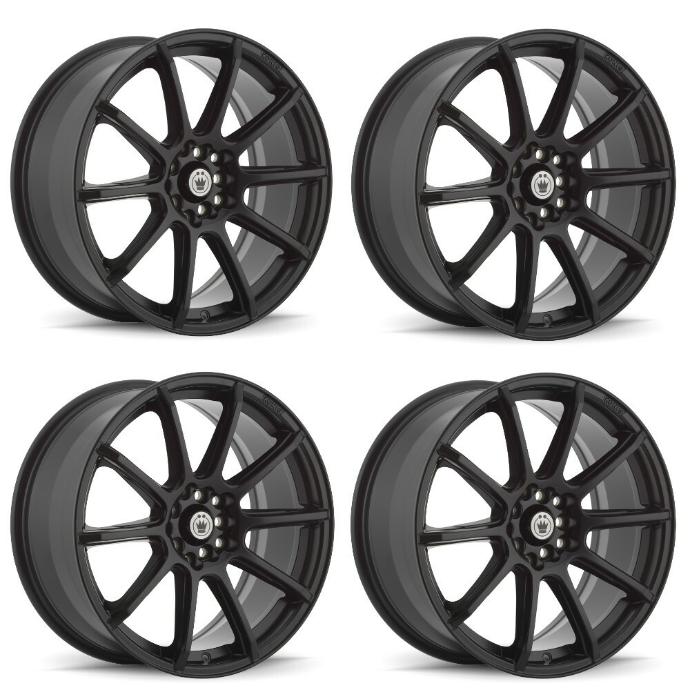 Set 4 16" Konig 45B Control Black 16x7 Wheels 5x100 5x4.5 40mm Street Rims