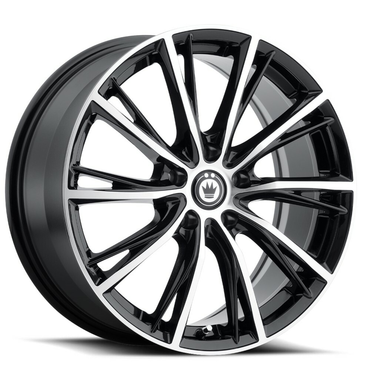 Set 4 18" Konig 53MB Impression gloss black with machined spokes and lip-edge 18x8 Wheels 5x4.50 +40mm