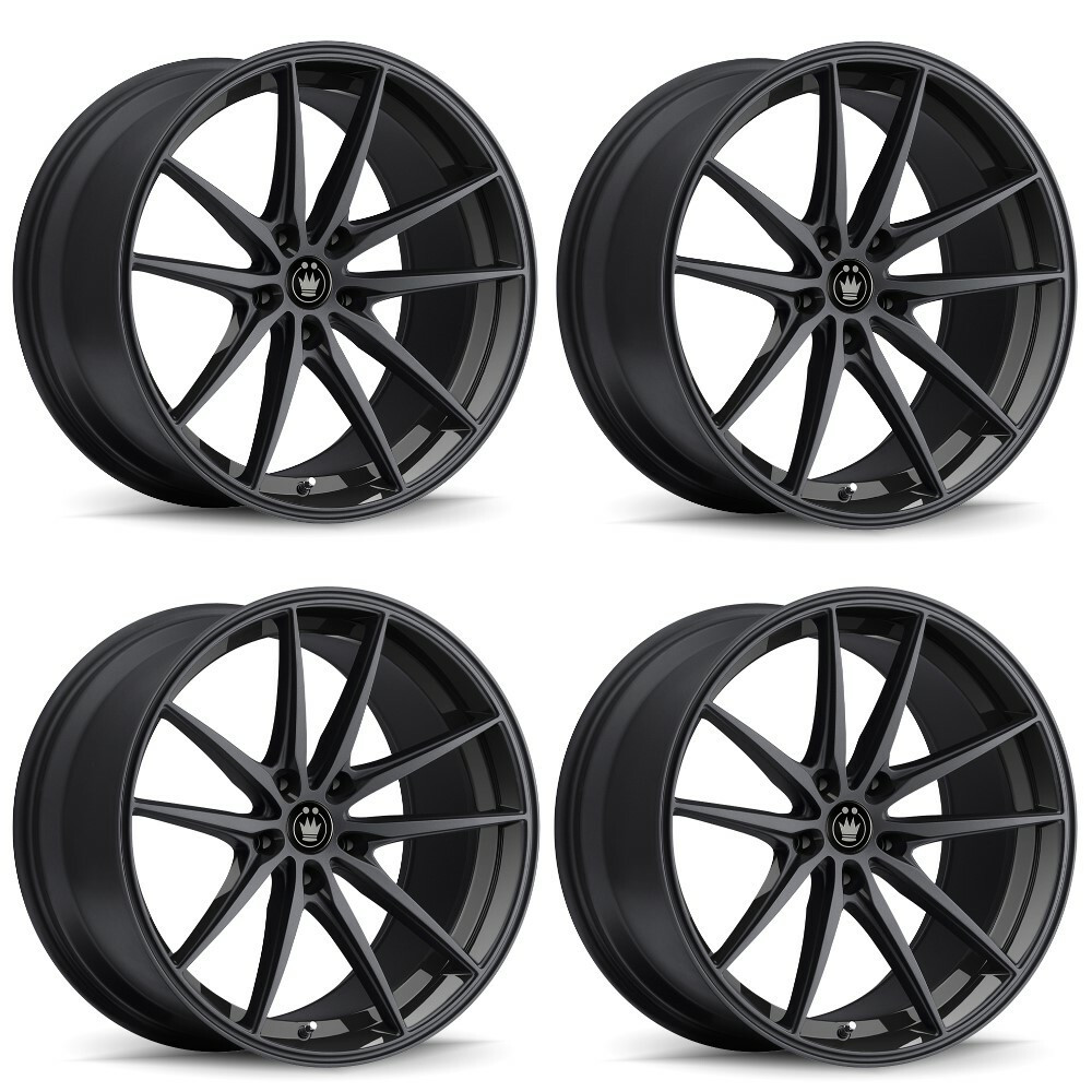 Set 4 16" Konig 37B Oversteer Gloss Black 16x7.5 Wheels 5x112 45mm Street Rims