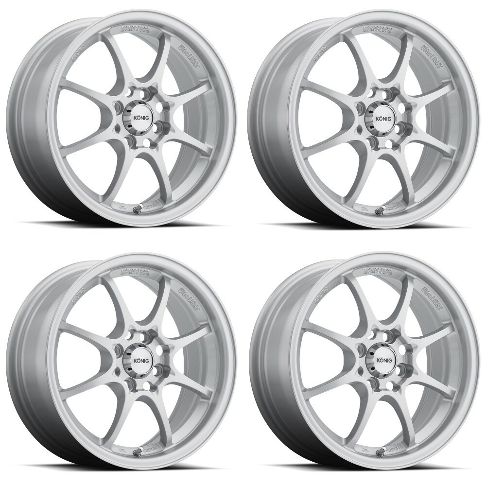 Set 4 15" Konig 72S Helium 15x6.5 Wheels 4x100 40mm Rims 72S-HE65D0440S