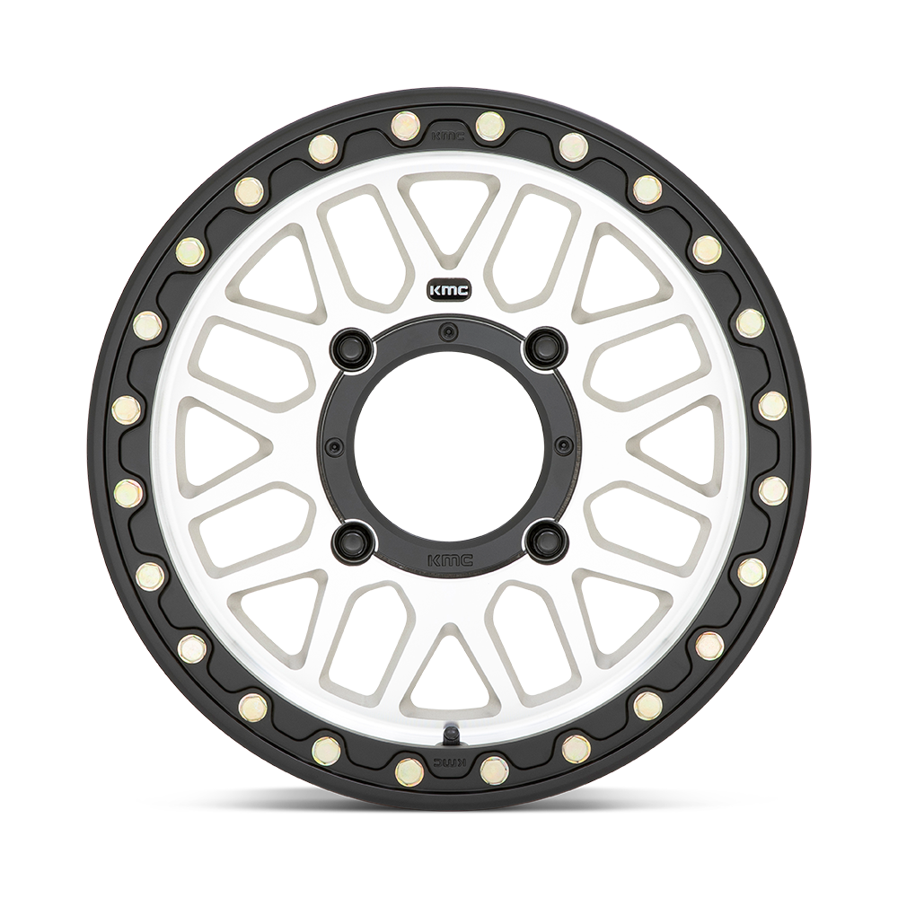 KMC Powersports Ks235 Grenade Beadlock 15x10 5x4.5 Machined Wheel 15" 0mm Rim