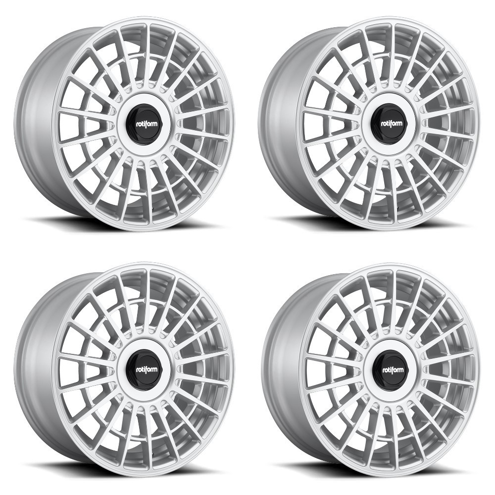 Set 4 Rotiform R143 LAS-R 19x10 5x112 5x4.5 Gloss Silver Wheels 19" 25mm