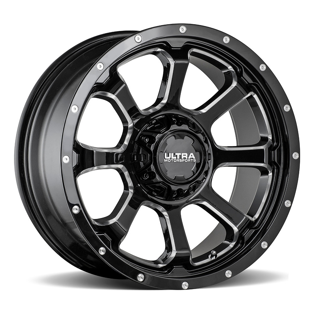 Set 4 18" Ultra 219BM Nemesis Gloss Black Milled 18x9 Wheels 6x135 6x5.5 18mm