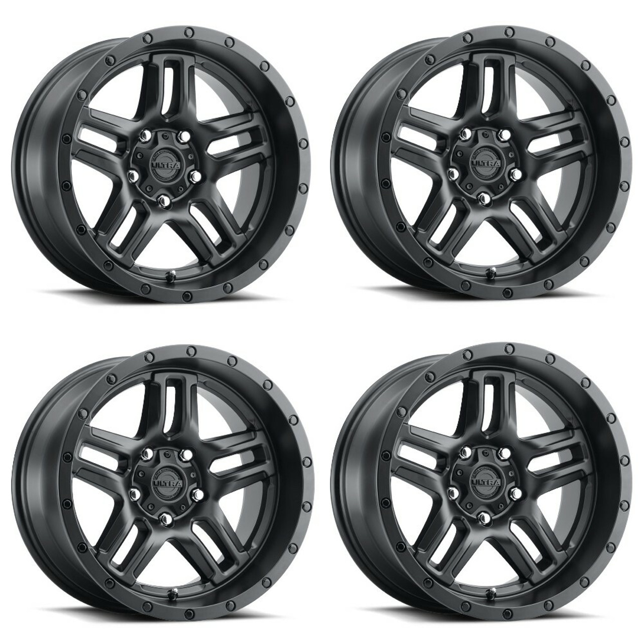 Set 4 17" Ultra 258SB Prowler Lifted  17x8 Wheels 5x4.50 +30mm