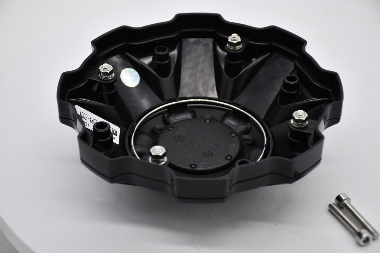 Fuel 8 Lug Gloss Black Wheel Center Cap 1001-63GB w/ Extender 1001-63GBKIT5